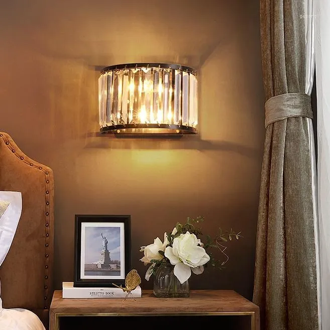 Wall Lamps Crystal Wandlamp Bedroom Lamp LED Light Fixtures Bathroom Mirror Lights Beside Staircase Sconces Home Lighting