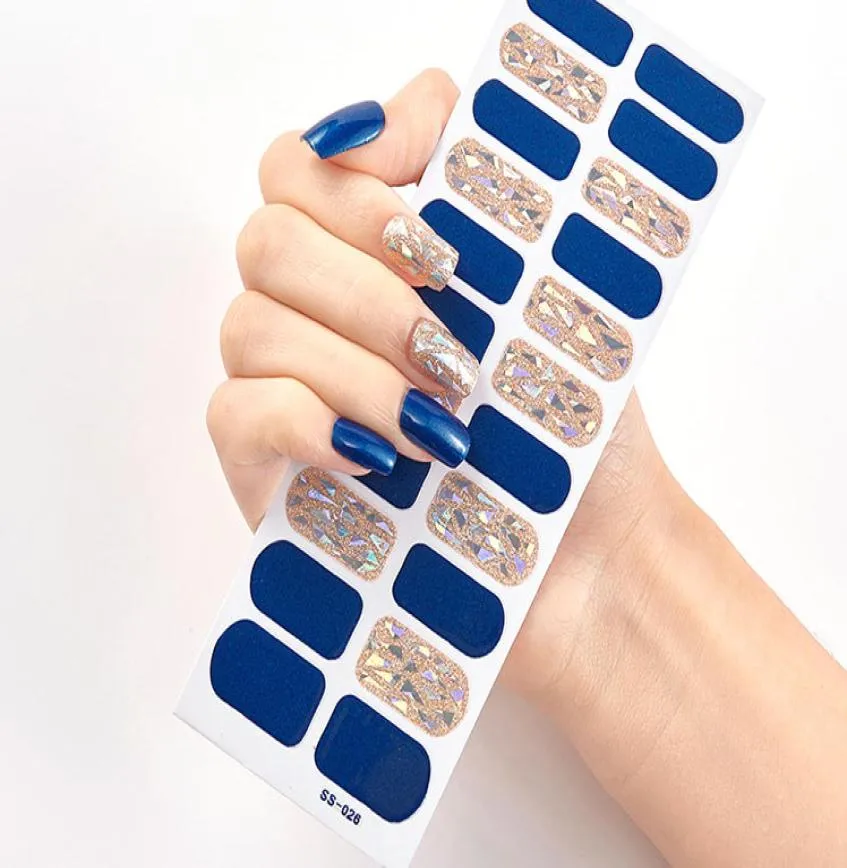 22 TipsSheet Volledige dekking nagelsticker wraps DIY-stickers Zelfklevende nagelstickers voor vrouwen meisjes2916592