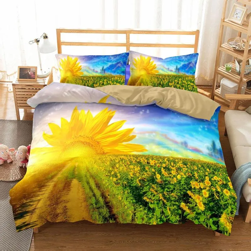 Sunflower Bedding Sunflower Comforter Bright Colored Yellow Flower