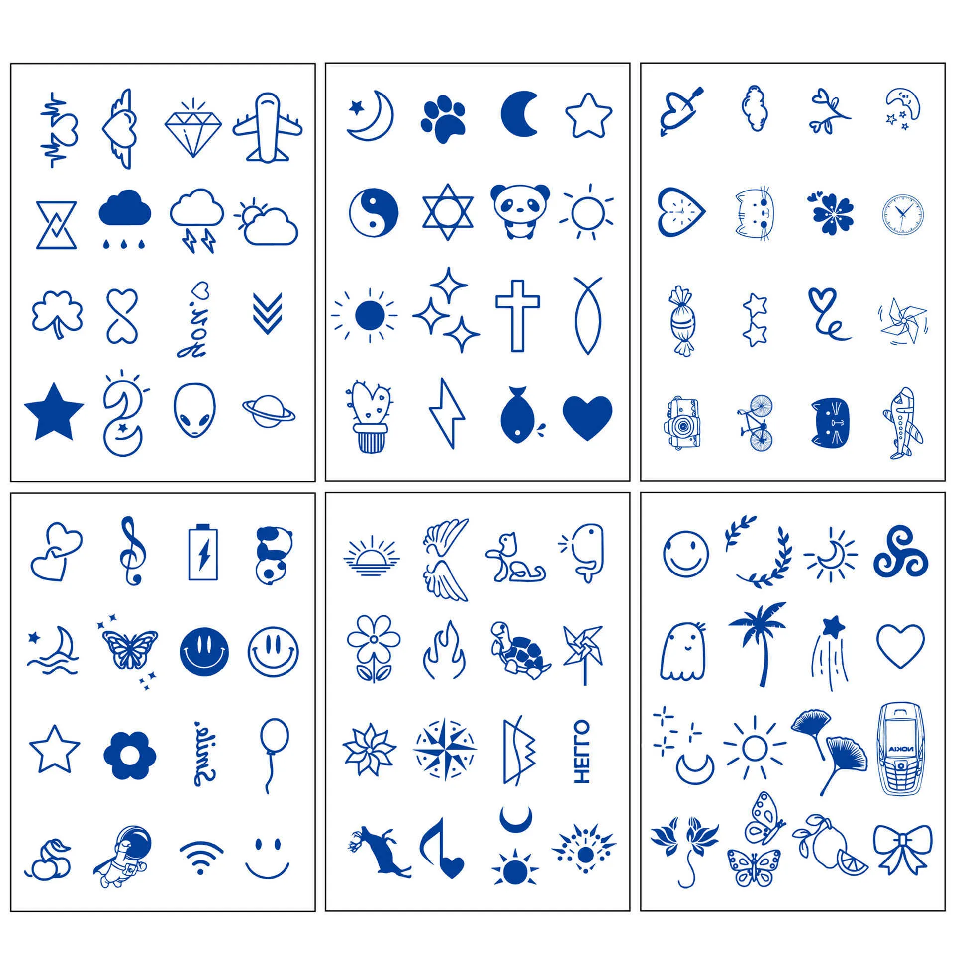 Temporary Tattoos Herbal Juice Mix Semi Permanent, Elegant, Cool