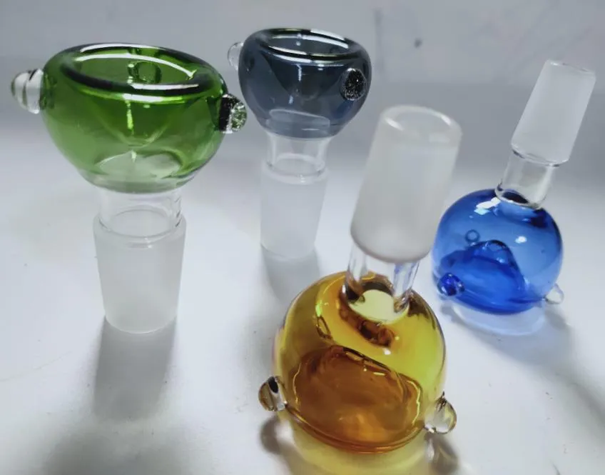 Bunte 14 mm männliche Shisha-Räucherschalen 18 mm Glasschale für Bong-Trichterrohre Downstem-Wasserpfeifenverbindungszubehör Dab Oil Rig-Zubehör