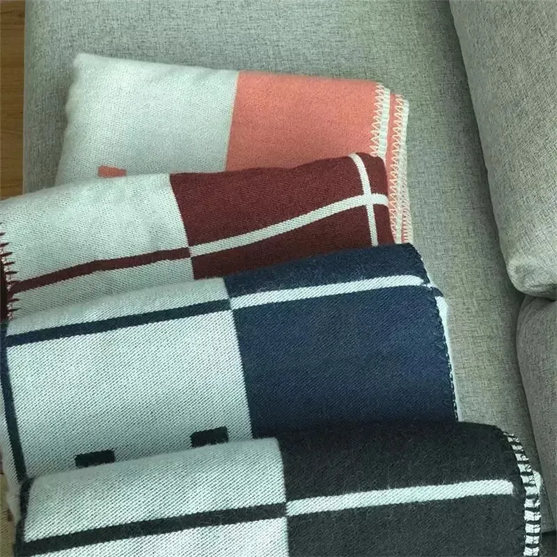 Buchstaben Kaschmirdecke und Kissenhüllen häkeln weiche Wollplaidsofa Fleece -Strickdecke Decken