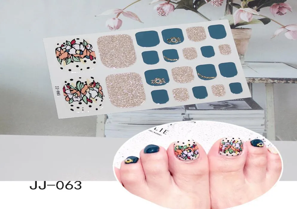 Diy toe prego adesivo adesivo toenail arte polonês dicas francês glitter lantejoulas prego envolve tiras fácil de usar manicure para mulher 9520912