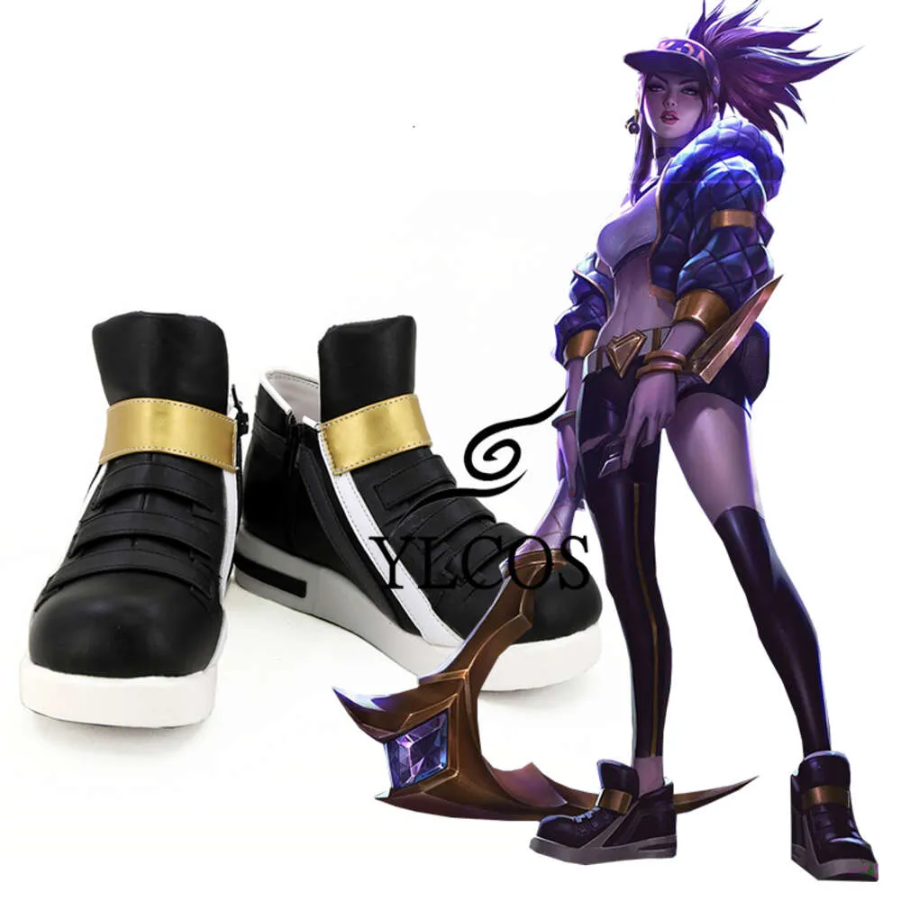 Catsuit Costumes GAME LOL KDA Akali Cosplay Boots Halloween Party Shoes for Women Girl Custom Made