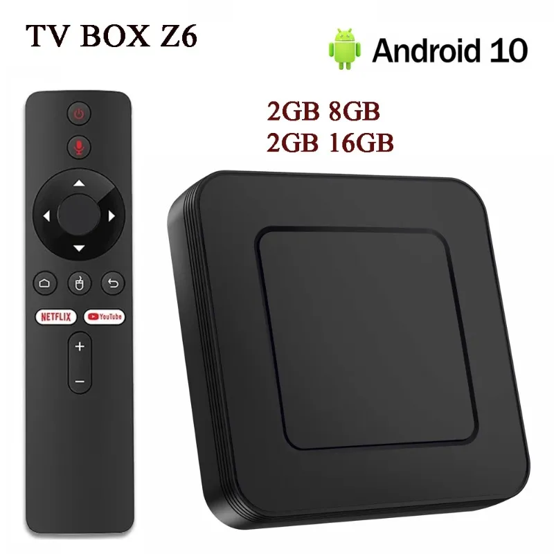 Z6 Android 10.0スマートテレビボックスAllWinner H313 4K HD BT5.0 2.4G/5GデュアルWIFI 2G/8Gセットトップボックスメディアプレーヤー2GB16GB