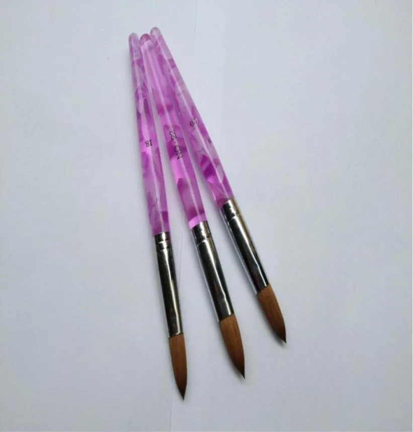 Nail Drawing Brush Big Size Nail Tools Nail Acrylic Brush 18 20 22 Pink Acrylic HandleRound Sharp For Use5230126