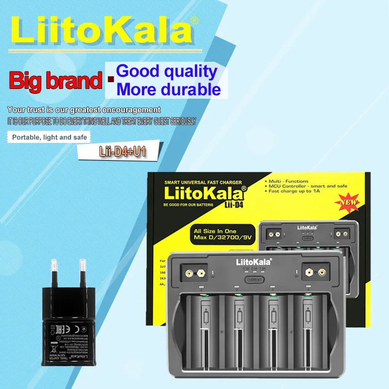 1-5 STÜCKE LiitoKala Ladegerät Lii-D4-U1 32700 21700 Batterieladegerät Für 18650 18350 26650 16340 14500 3,7 V 1,2 V 3,2 V SC DC Batterieladegerät