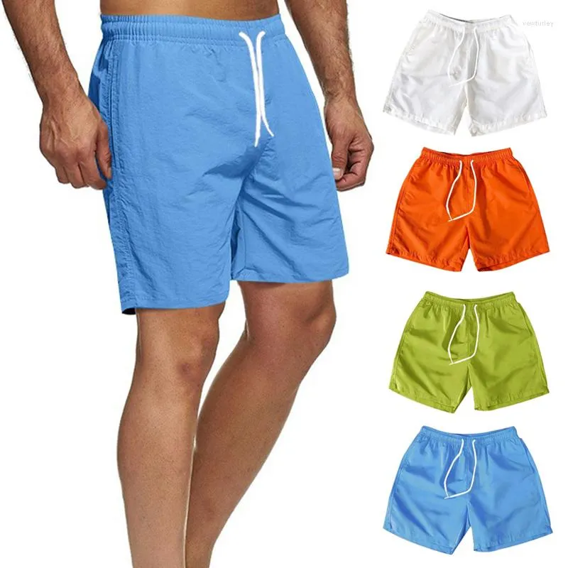 Męskie szorty mężczyźni sznurki krótkie spodnie Szybkie suche spusty na plaży zwykłe sportowe stroje kąpielowe surfingowe odzież plażowa
