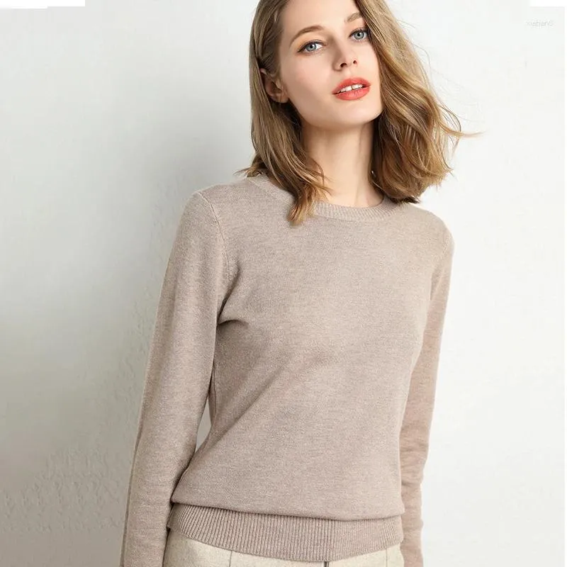 Женские свитера, мягкий вязаный свитер, женский кашемировый хлопковый теплый пуловер, осень-зима 2023, базовый джемпер Pull Femme Hiver
