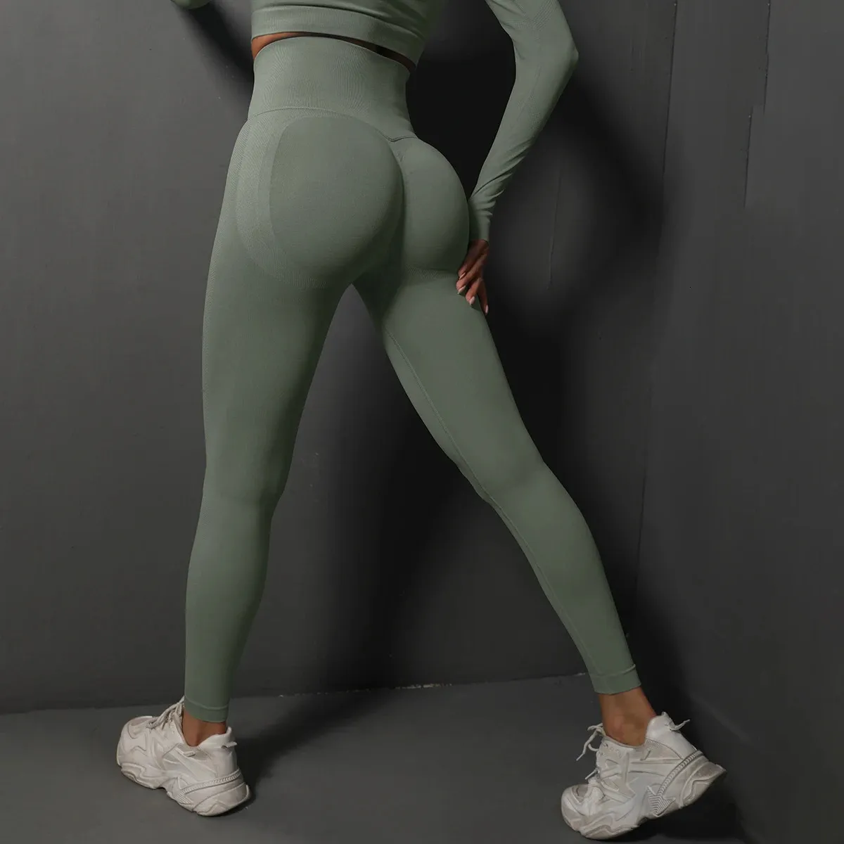 Yoga kıyafeti kadın tozluk kalçaları kaldırma spor salonu dikişsiz spor pantolon yüksek bel fitness kabarcık egzersiz 231102