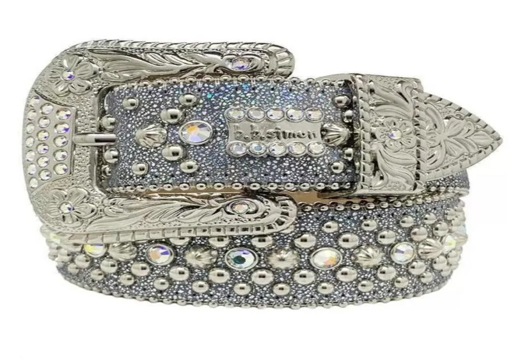 Cintura di alta moda Simon Belts per uomo Donna Cintura con diamanti lucenti Nero su nero Blu bianco multicolore con strass scintillanti come regalo8508509