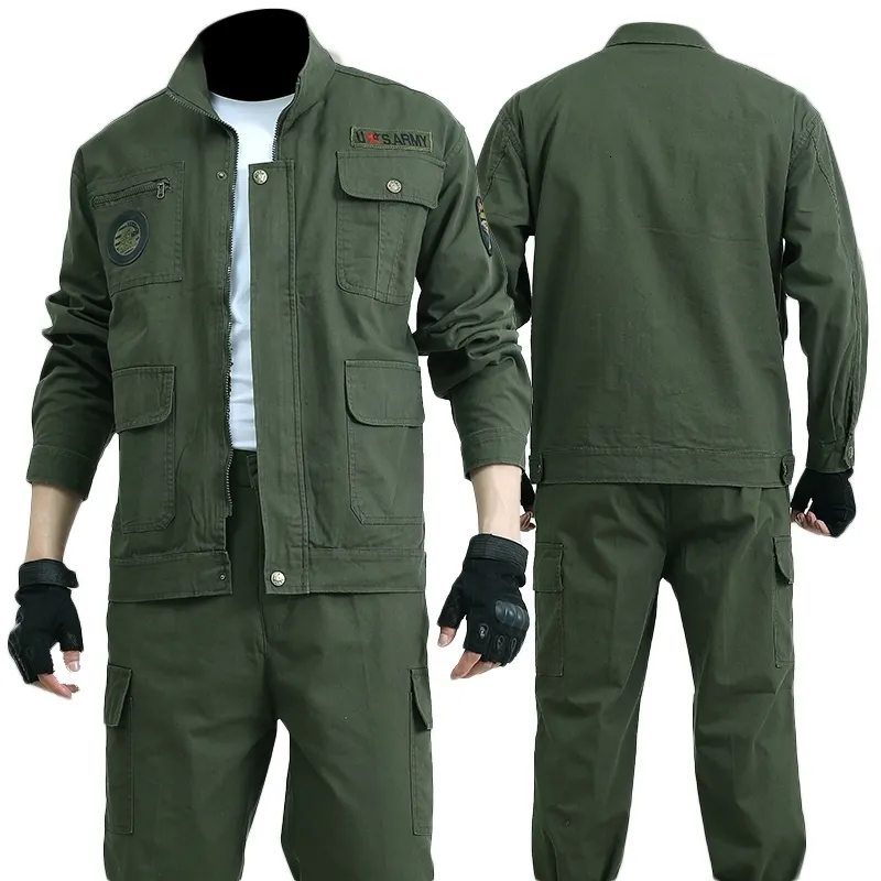 Men s Tracksuits Spring And Autumn Cotton Work Clothes Outdoor Wear resistant Thickened Labor Insurance Clothing 230403