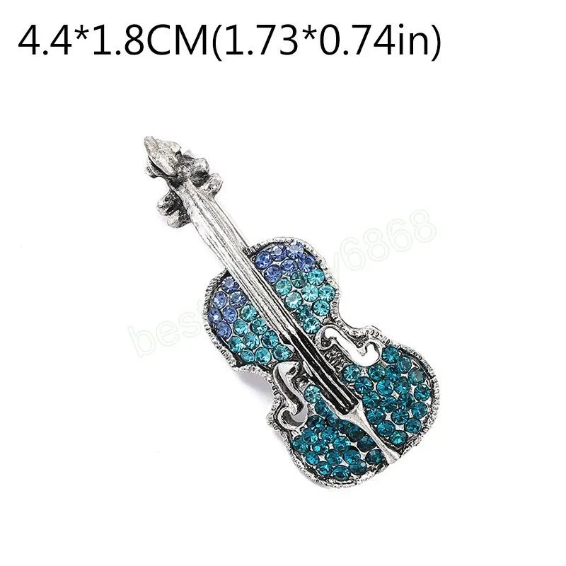 Moda Donna Spille musicali Spille di personalità Spille di violino con strass di cristallo Spille Accessori gioielli Spilla Regali