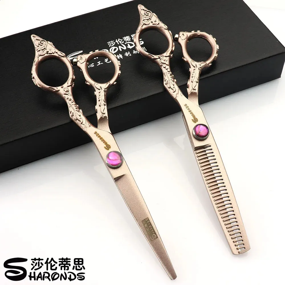 Scissors Shears Sharonds 6 inch Professional Hairdresser Japan 440c Cutting Thinning Barbershop Hair Salon Tools 231102