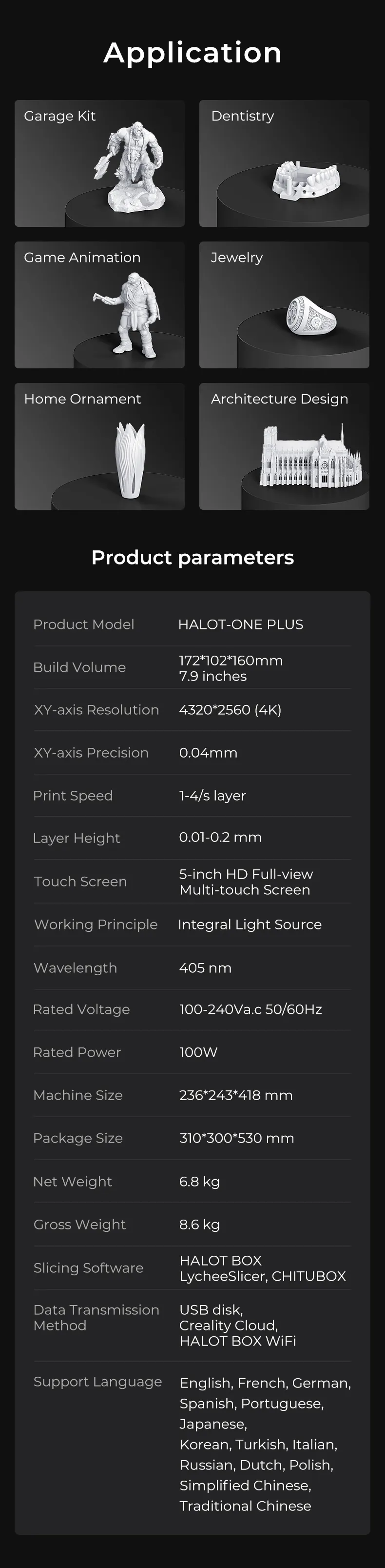 Creality Resin Creality Resin Printer HALOT ONE PLUS CL 79 7.9 Inch 5 ...