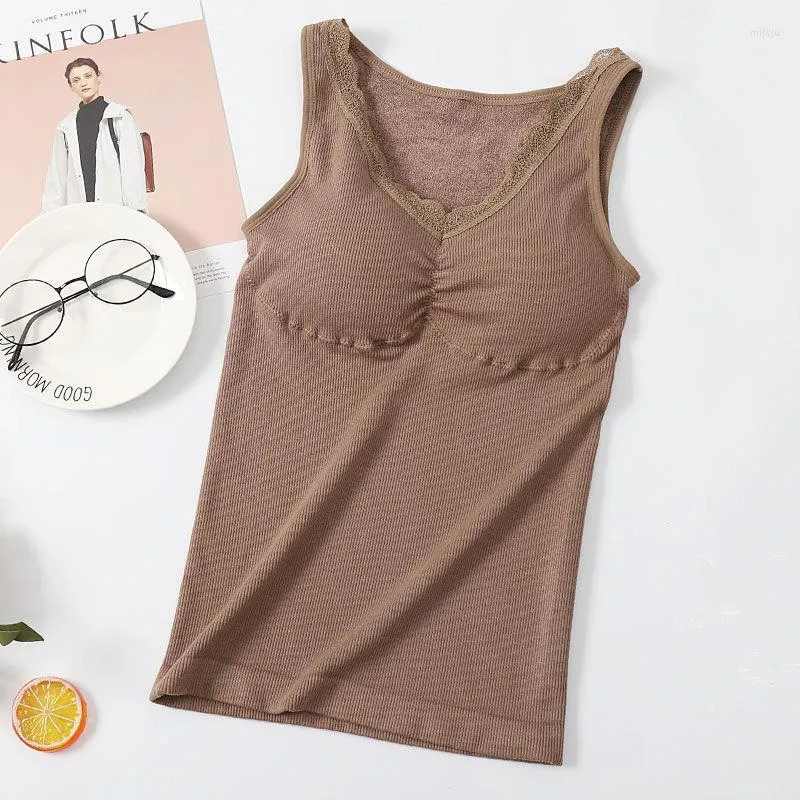 Women's Tanks Thermal Underwear Vest Thermo Lingerie Woman Winter Clothing  Warm Top Inner Wear Shirt Undershirt Intimate E698