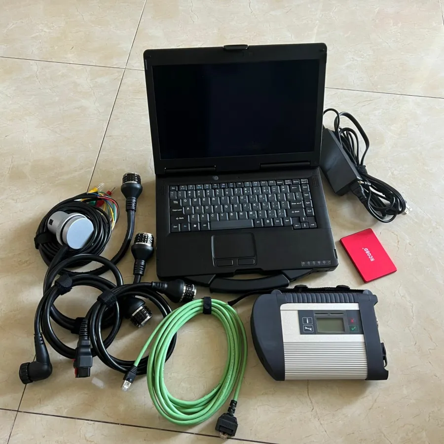 Ferramenta de diagnóstico MB Star SD C4 Connect Compact4 com SSD HDD 2023.12v HHTwin DTS9.02 em CF-53 Laptop 8G i5 Ferramenta de diagnóstico para Mercedes Scan Tool