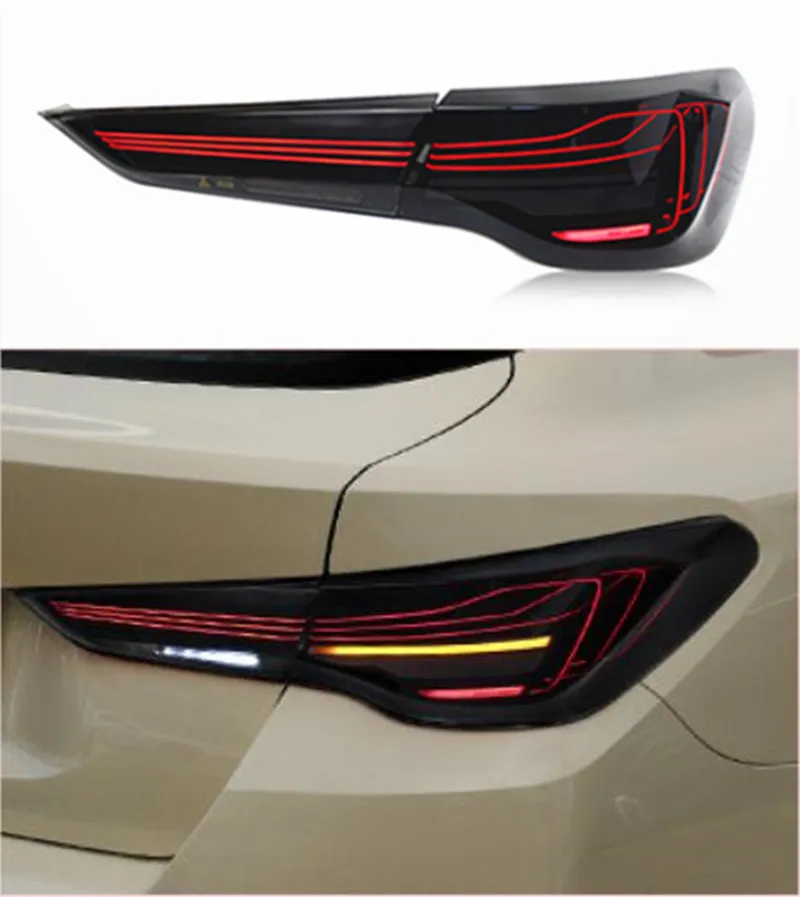 BMW 4 시리즈 M4 Taillight 2020-2023 자동차 후면 램프 자동 액세서리 용 LED 러닝 브레이크 회전 신호 표시등