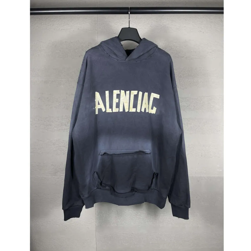 Version Hoodies Balencigs Designer Hoodie Family Mens Sweaters Fashion 23SS High New Tape Letter Printing Hooded Casual Loose Men Women C1JQ