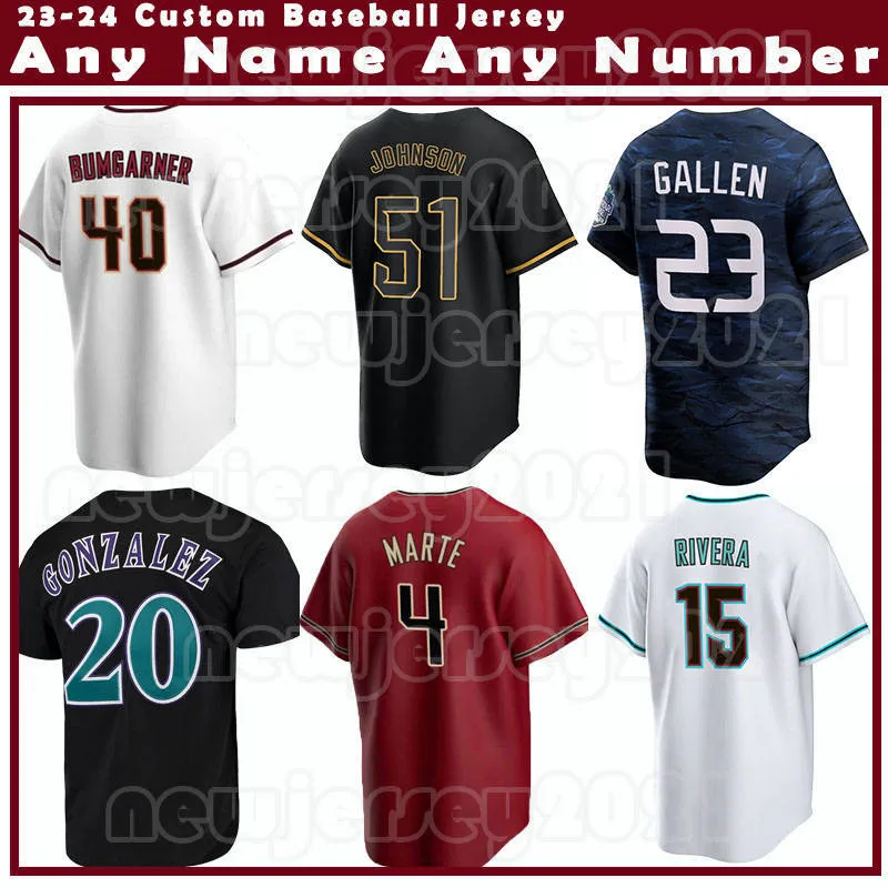 51 Randy Johnson Baseball Jersey 23 Zac Gallen 20 Luis Gonzalez Diamondbacks 7 Corbin Carroll 1 Kyle Lewis Arizona Evan Longoria Joe Mantiply Lourdes Gurriel Jr Ruiz