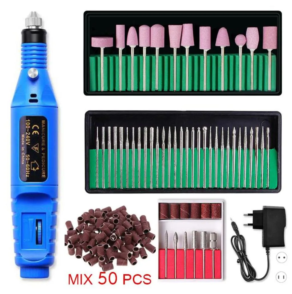 Nagelborrtillbehör 1 Set Electric Machine Pen for Manicure Ceramic Milling Cutters Sander Pedicure Kit Equipment5377825