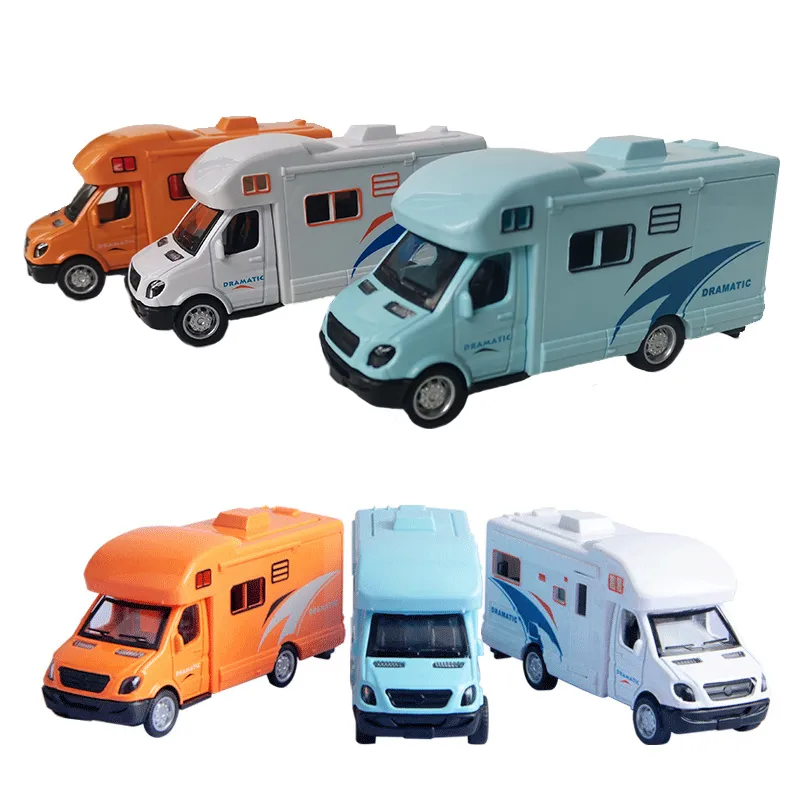 Diecast Model Küçük Beden Geri Çekmek Karavan Araba Hadi Süslemesi 3 Renk Rekreasyon Aracı Erkek Oyuncak Çocuklar İçin Doğum Günü Hediyesi 230331