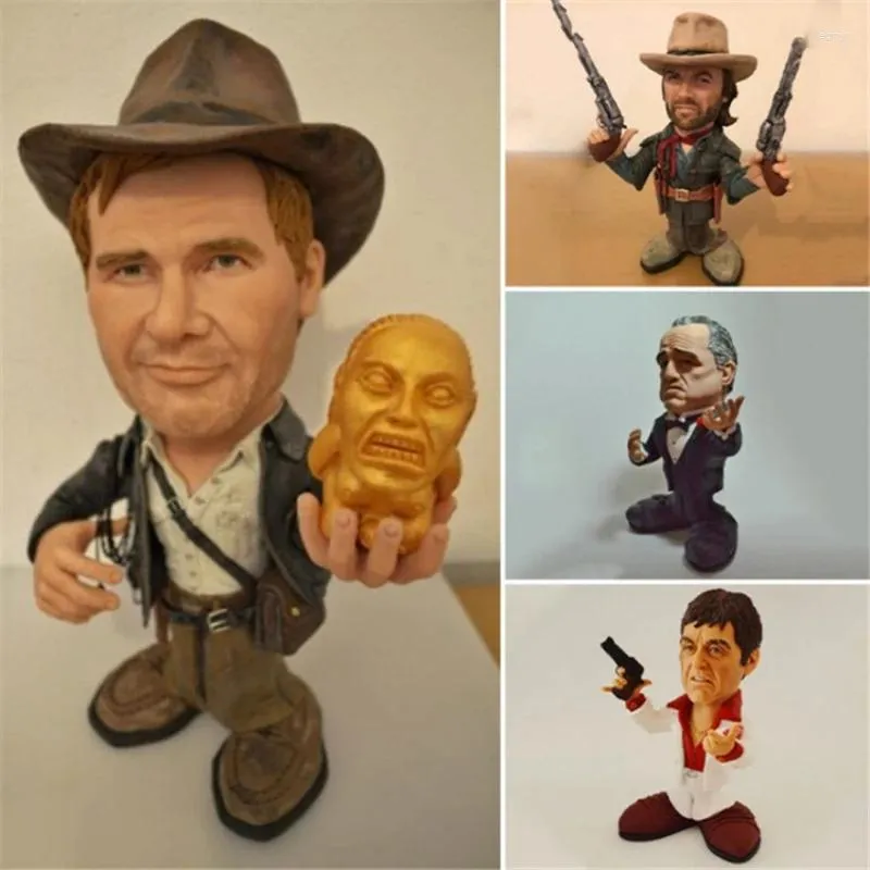 Dekorative Figuren, handgefertigte Statuen klassischer Filmfiguren, Mini-Filmcharakter-Skulptur für Büro, Schreibtisch, Tischdekoration