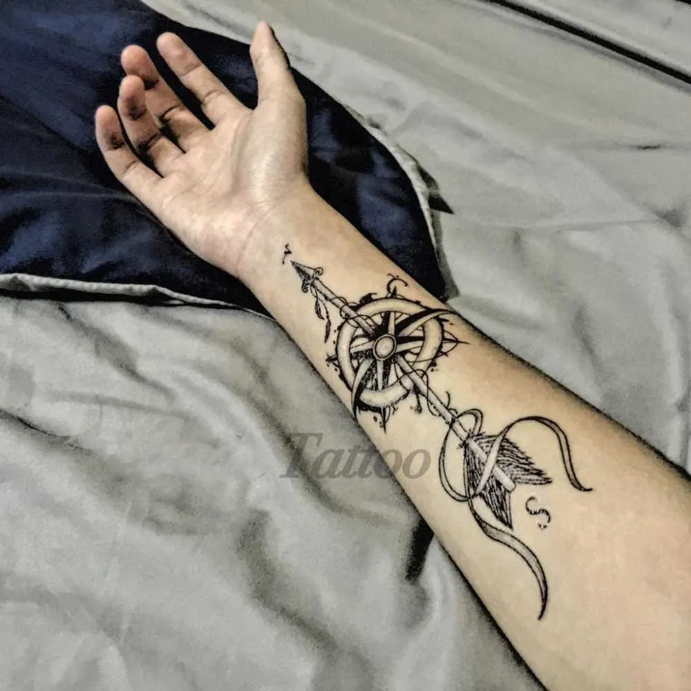 Bespaar veel op bulk Henna Tijdelijke Tatoeages Stickers Tijdelijke  Tatoeages Kompaspijlen Waterdicht Zwart Wit Hennastijl Grote Bloem Mehndi  Tattoo ..., image size:1000x1000