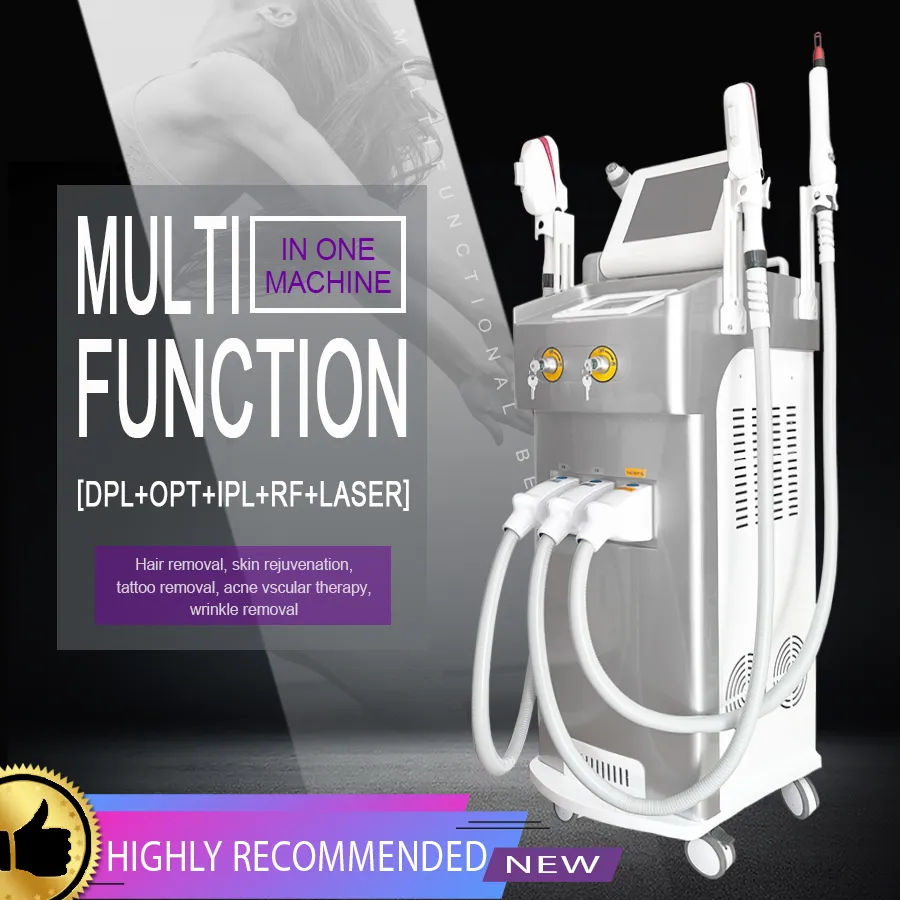 Multifunctionele IPL-haarverwijderingsmachine Tattoo Remover ND YAG Laser RF Face Lift-behandeling