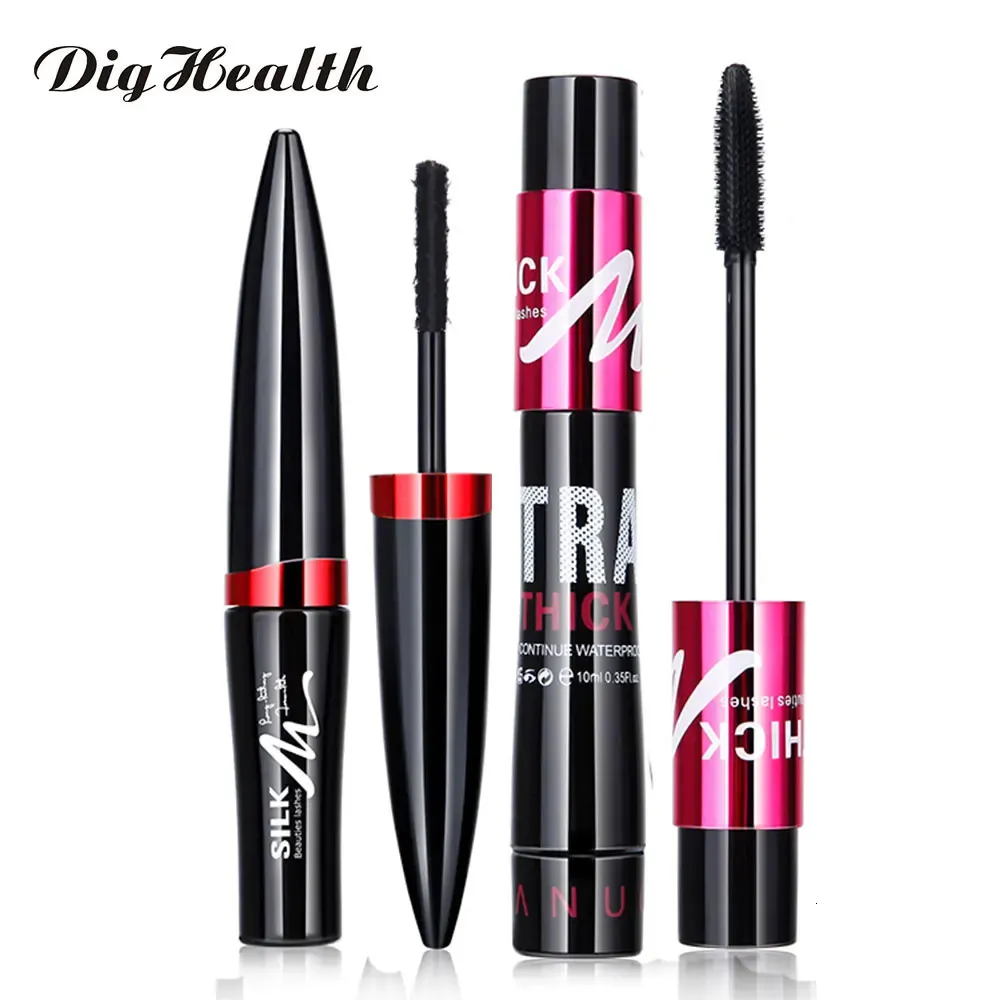 Mascara Dighealth 2 en 1 Immasé 4D Fibre de soie Silk Selonfouge Natural Eye Cils Volume Extension Cosmetic 231102