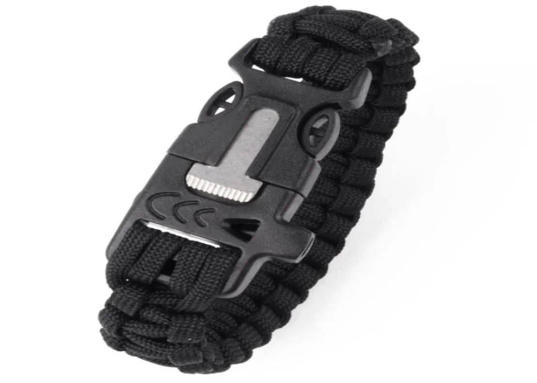 New 4 in 1 multifunction parachute cord survival bracelet with survival whistle knife blade cord paracord emergency bracelets EDC 9818468