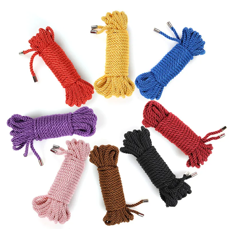 Esposas de seda de 10m, cuerda para atar Sexy para hombres, mujeres, parejas, Bdsm, esclavo, Bondage corporal, Shibari, coqueteo, producto erótico