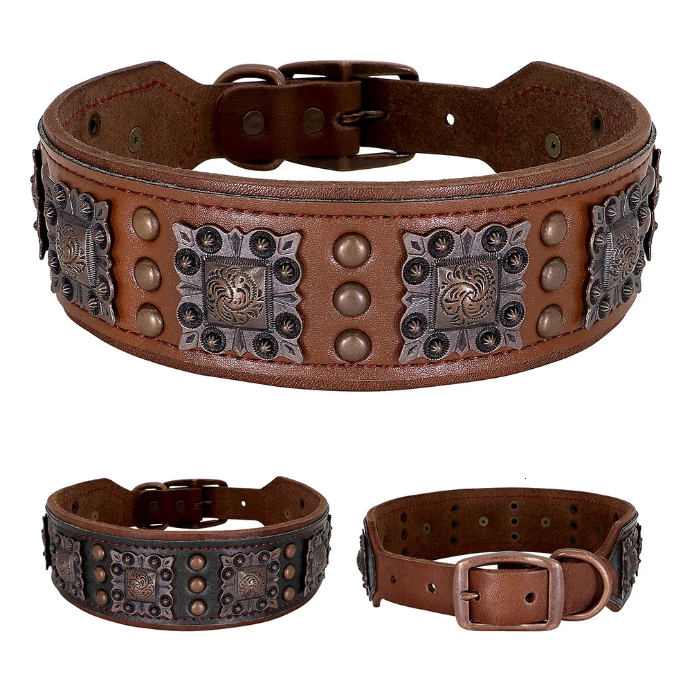 Colliers de chien laisse le luxe véritable col en cuir pour big s large réel moyen grand s pitbull allemand berger 230403