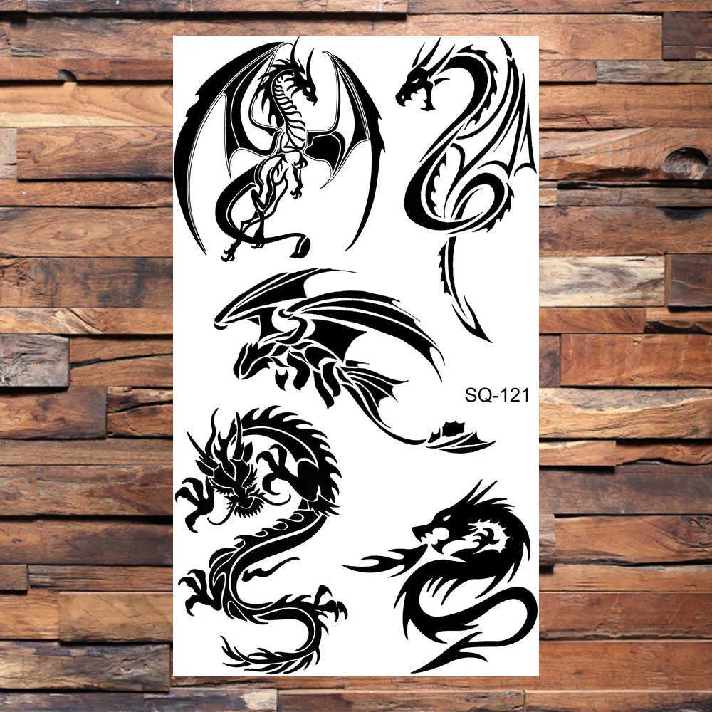 dragon tribal design with wings for hand tattoos 17396362 Vector Art at  Vecteezy, image size:1000x1000
