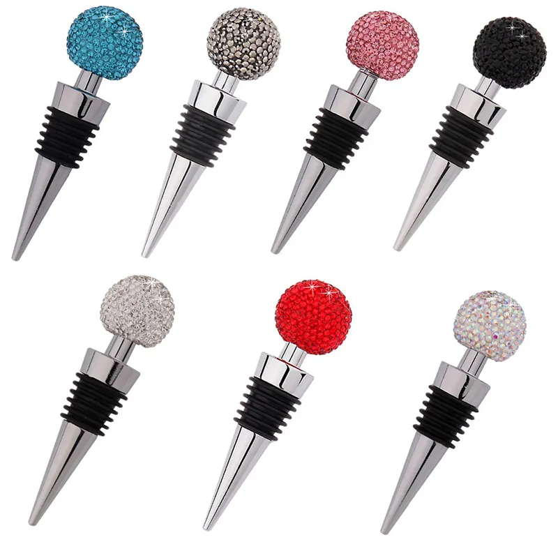 Barverktyg Vinstoppare Round Diamond Alloy Champagne Tätning Bottle Stopper Holiday Christmas Presents