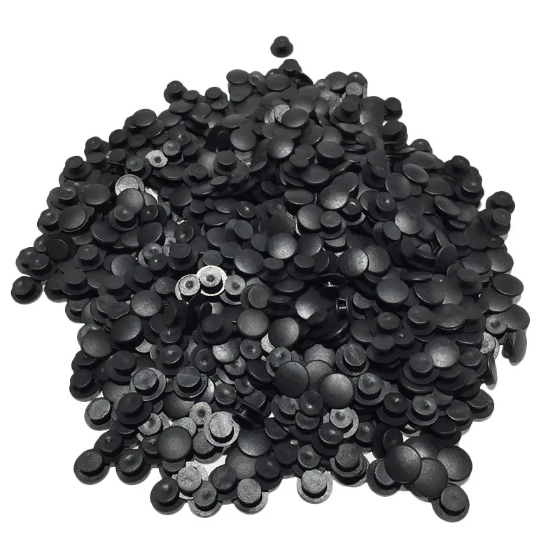 Sko delar Tillbehör 1000pcs/Lot Plastic Button Black Buckles Parts Accessories For Sandals Clog Shoes Diy Shoe Charms 8/10/12/13/14/15mm 230403