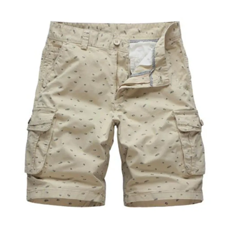 Summer 2022 New Mens Cargo Shorts Baggy Multi Pocket Tactical Military Bermuda Masculina Men 100% Cotton Casual Loose Shorts