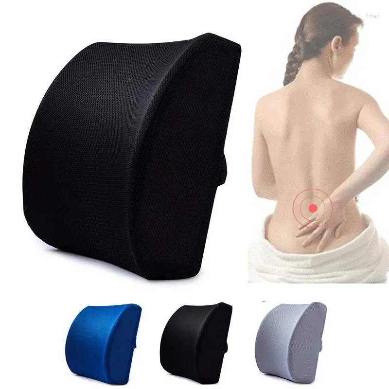 Travesseiro qwe123 massageador de costas cintura para cadeira de carro home office aliviar dor lombar firme com alça extensora