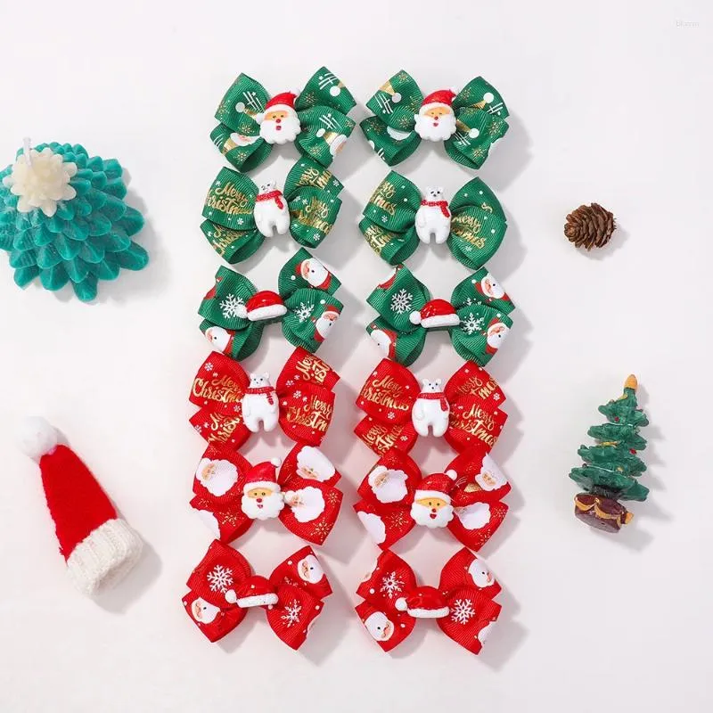 Accessoires pour cheveux 30 pièces/lot 3 "| Clips à nœud de ruban de noël, Barrette pour bébé faite à la main, épingles à cheveux pour filles de vacances de noël