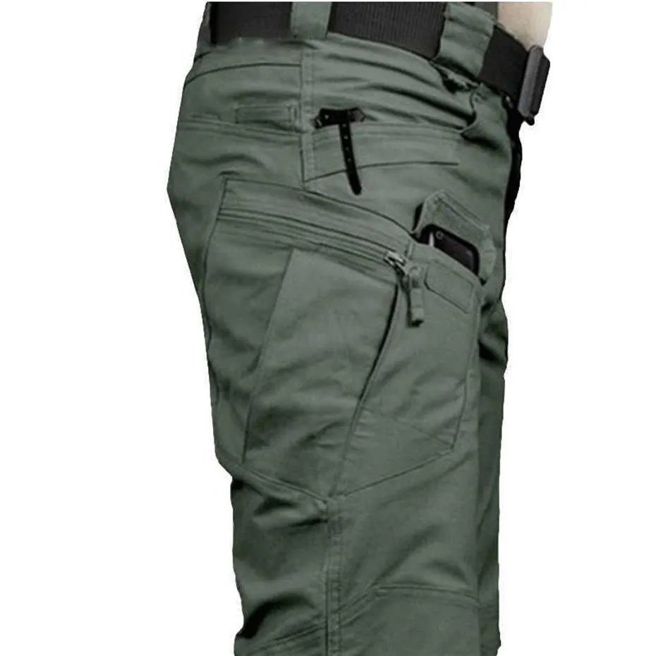 S-6XL Hombres Pantalones de carga casuales Clásico Senderismo al aire libre Trekking Ejército Pantalones de chándal tácticos Camuflaje Militar Pantalones con múltiples bolsillos X0195a