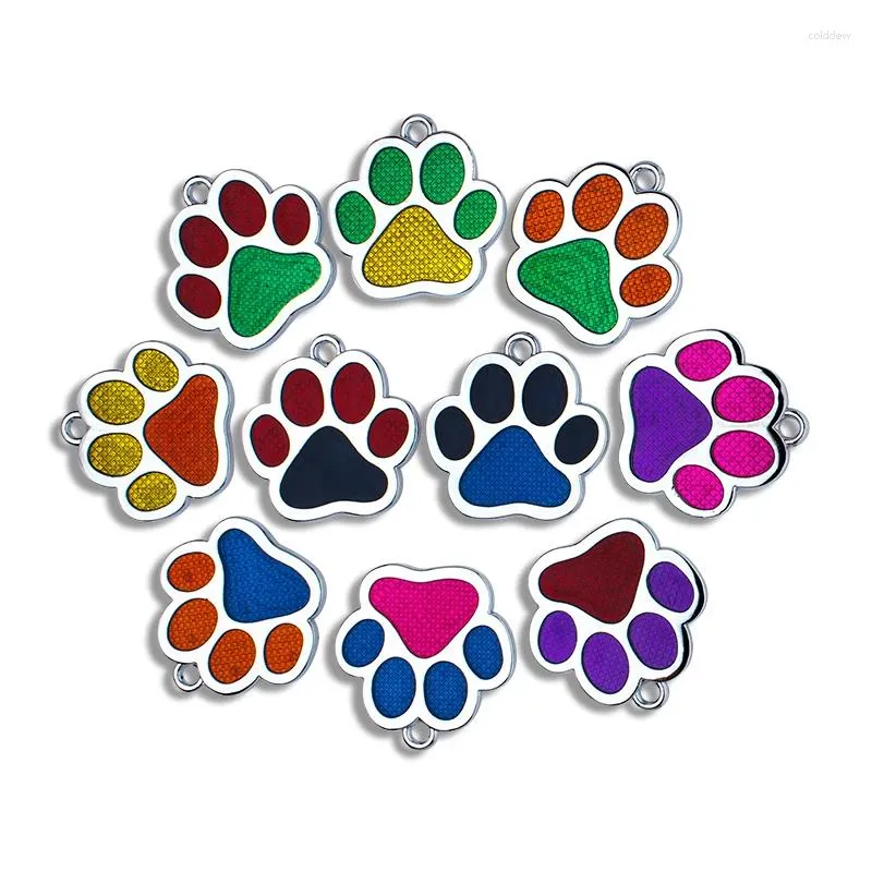 Colares de pingente 10pcs 30mm cor doce cachorro glitter encantos pulseira pingentes acessórios diy achados de animais de estimação para mulheres jóias fazendo