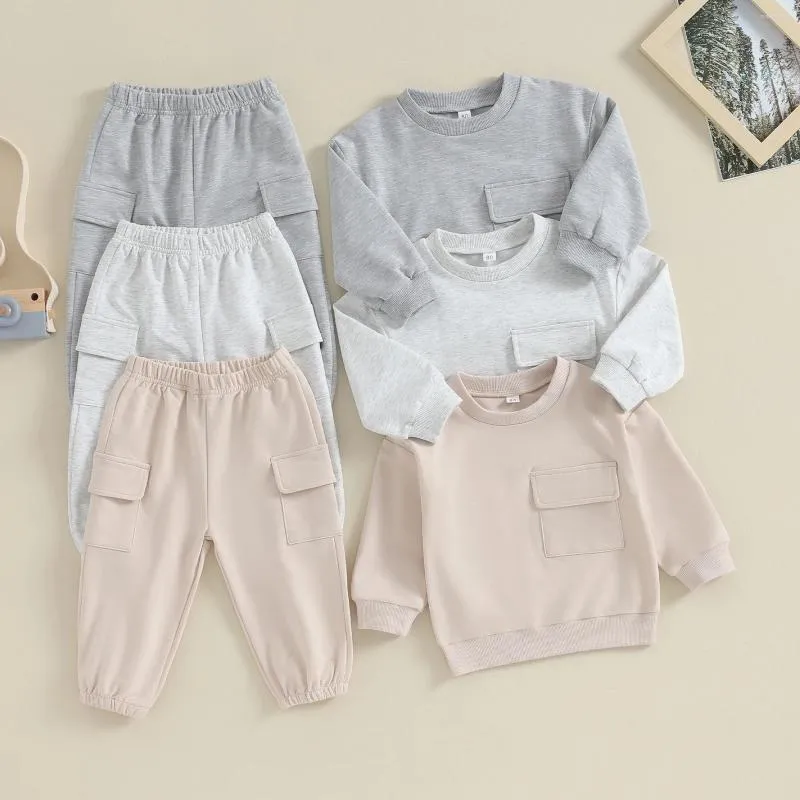 Ensembles de vêtements d'automne pour bébés garçons, pulls et pantalons, deux pièces, vêtements pour tout-petits, sweat-shirt à manches longues, costumes, tenues