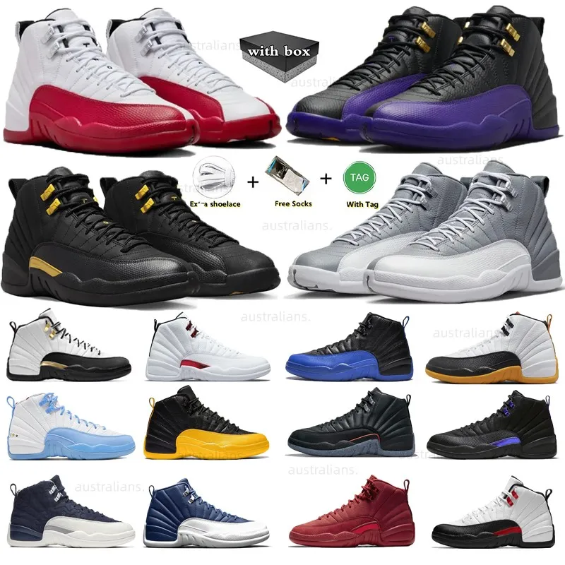 Jumpman 12 12s Cherry Orange Black University Gold Twist Gamma Blue Taxi Fiba Playoffs Flu Game OG mens Scarpe da basket