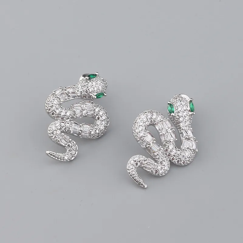 Or Argent Serpent Diamant Longues Boucles D'oreilles Charmes Pour Femmes Collier De Luxe Femmes Hommes Bijoux De Créateur De Haute Qualité Mode Fête De Noël Cadeaux De Mariage Anniversaire