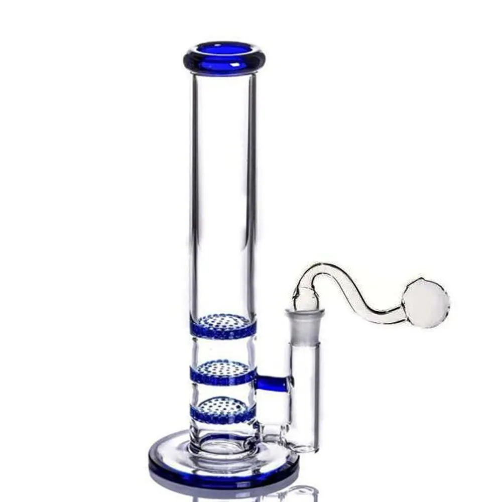 11 pouces de hauteur Bong tuyaux en verre de fumée narguilés accessoires pour fumer bongs d'eau Heady Dab plates-formes avec bol de 14mm