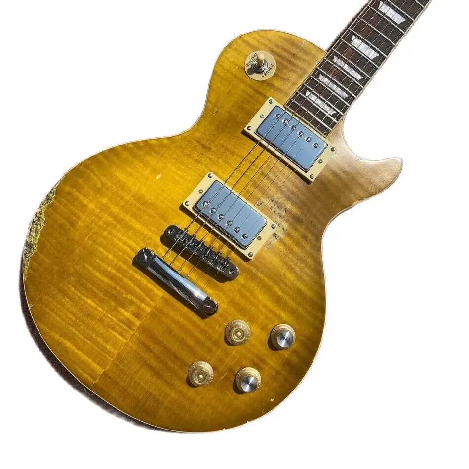 Hochwertige, gealterte E-Gitarre mit Nitro-Finish, Peter Green, Garry Moore, Lemon Burst