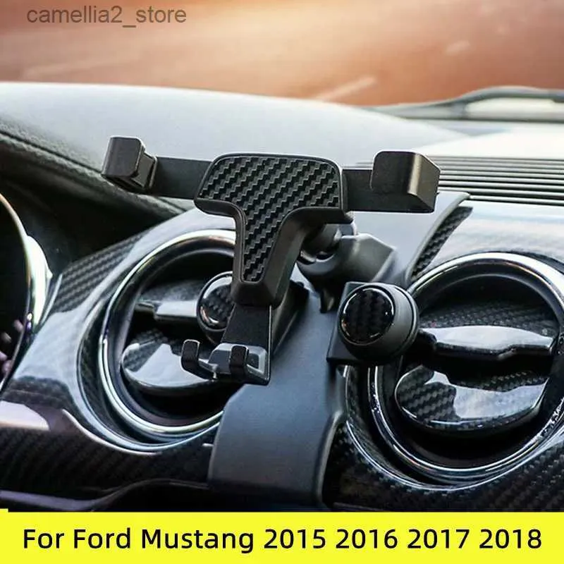 Bilhållare Mobiltelefonhållare för Ford Mustang 2015 2016 2018 2018 Air Vent Mount Bracket GPS Telefonhållare Clip Stand i bil för iPhone Q231104