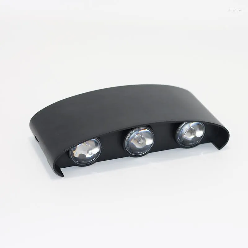 Vägglampa LED IP65 Vattentät yttre med backingbräda inomhus och utomhusytan är fästmattmatt svart u