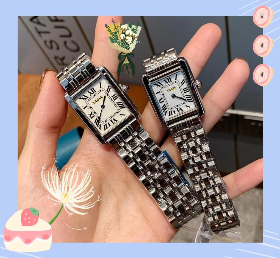 Reloj De Cuarzo Militar Con Esfera Romana Cuadrada Reloj Para Mujer Serie Tank Correa De Cuero