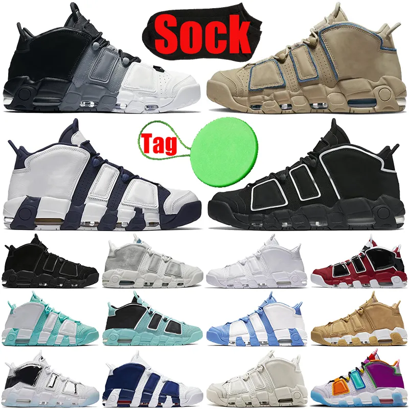 More Uptempos basketball shoes for mens womens up tempos scottie pippen Triple Black Denim men University Blue Limestone trainers sports sneakers